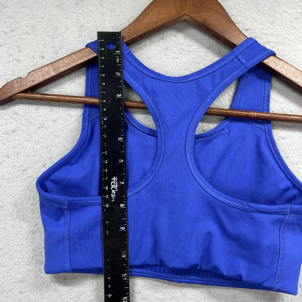 Nike Sports Bra Womens Small Blue Racerback Dri-FIT Gym Workout Center Swoosh